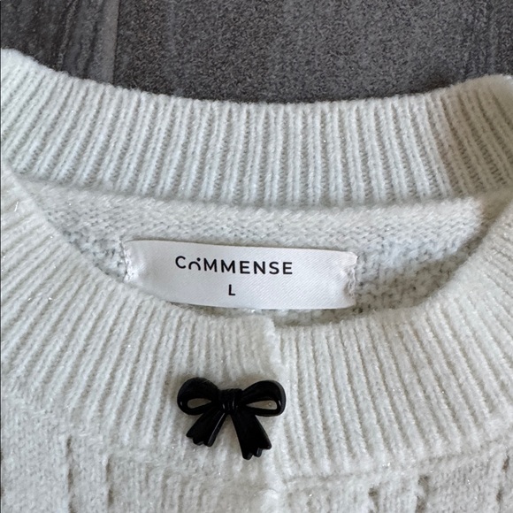 Commense Bow Button Sweater - Picture 2 of 4